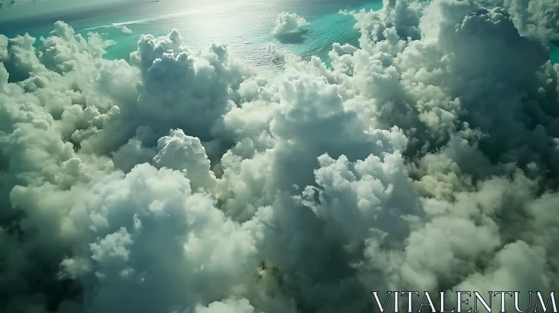 Cloudscape Over Turquoise Waters AI Image