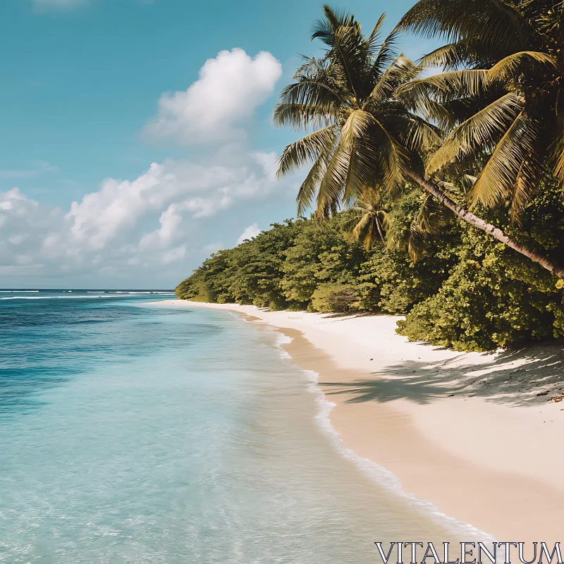 AI ART Tropical Paradise: Beach with Turquoise Water