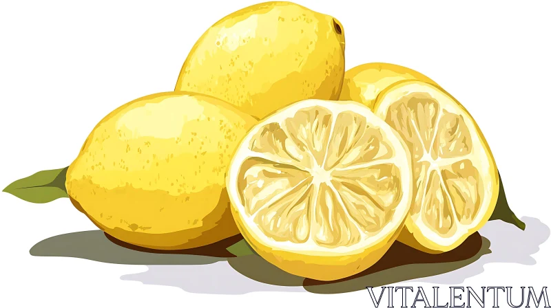 Fresh Lemon Composition AI Image