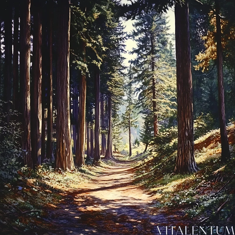 Tranquil Wooded Trail AI Image