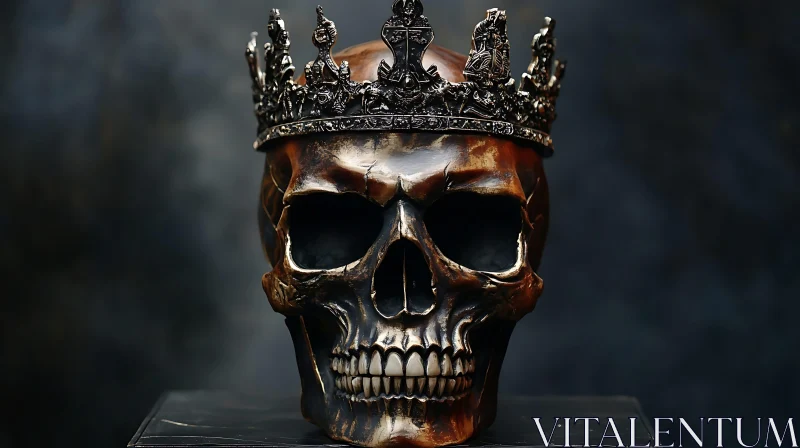 AI ART Crowned Skull Art - Memento Mori