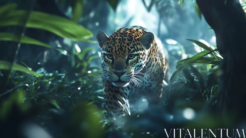 Portrait of Jaguar in Natural Habitat AI Image