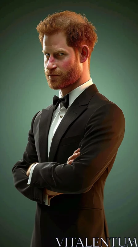 Royal Portrait of Prince Harry AI Image