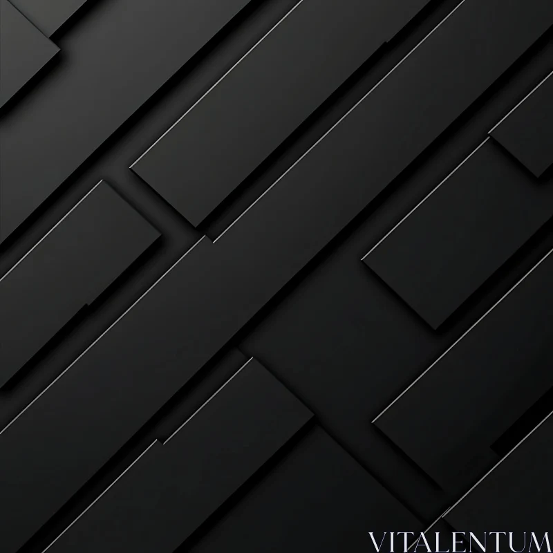 Geometric Black Shapes - Minimalist Design AI Image