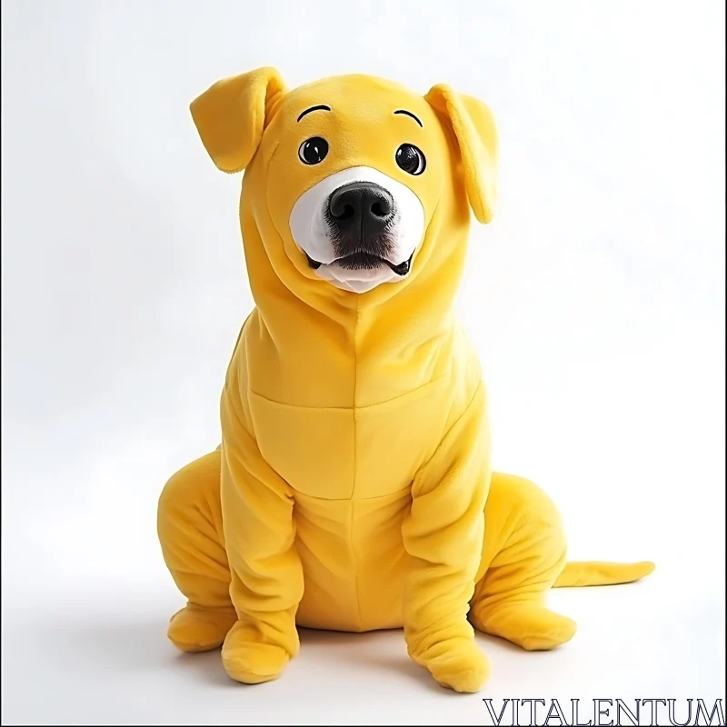 Cute Dog Wearing Yellow Costume AI Image