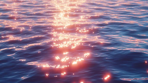 Glistening Ocean at Sunset