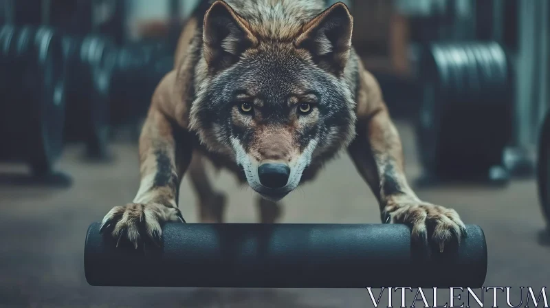 AI ART Canis Lupus Fitness: A Wolf's Workout