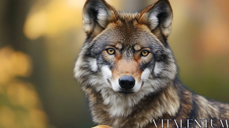 Close-Up of a Majestic Wolf AI Image