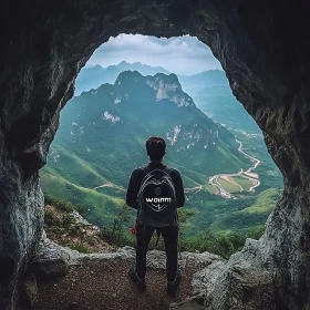 Hiker at Cave Overlook