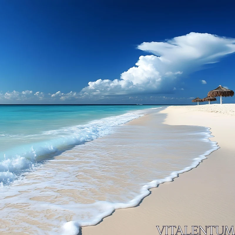 AI ART White Sand Beach and Blue Sky