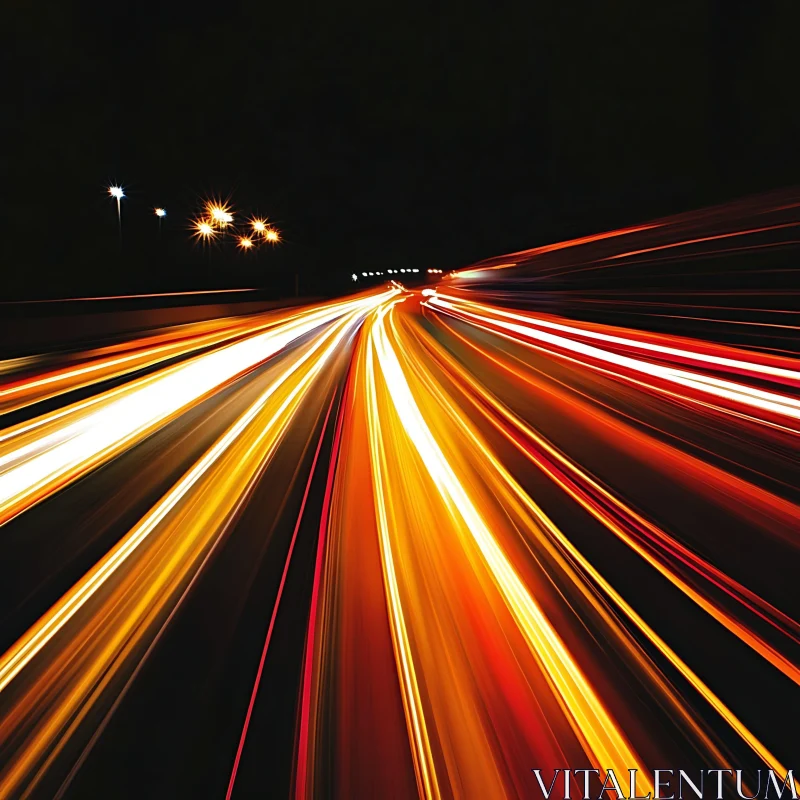 Abstract Night Road AI Image