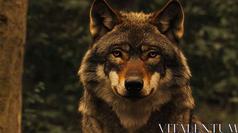 Wolf's Gaze: A Study in Wilderness AI Image