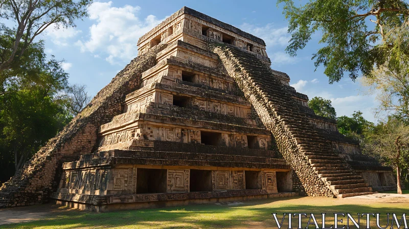 Historical Pyramid of Maya Aztec AI Image