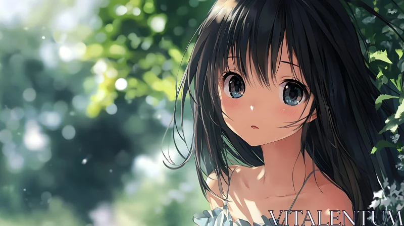 AI ART Anime Girl in Light and Nature