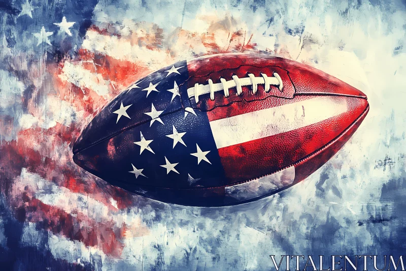 American Football with US Flag Artwork AI Image