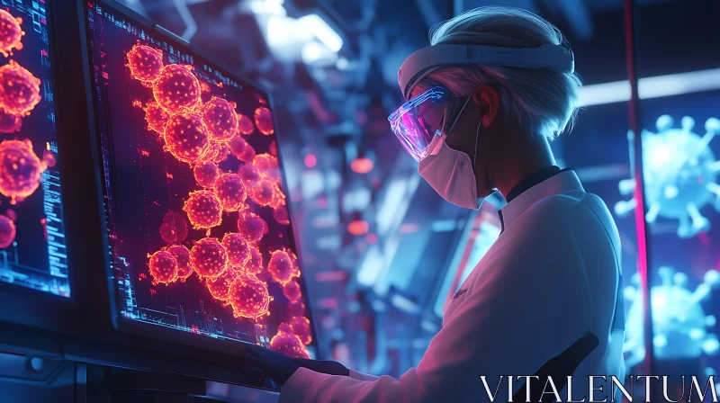 Virtual Reality Virus Analysis AI Image