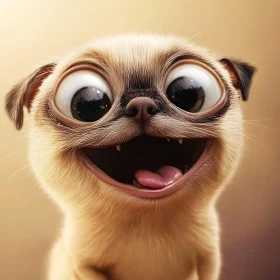 Cute Puppy with Large Eyes and Smile