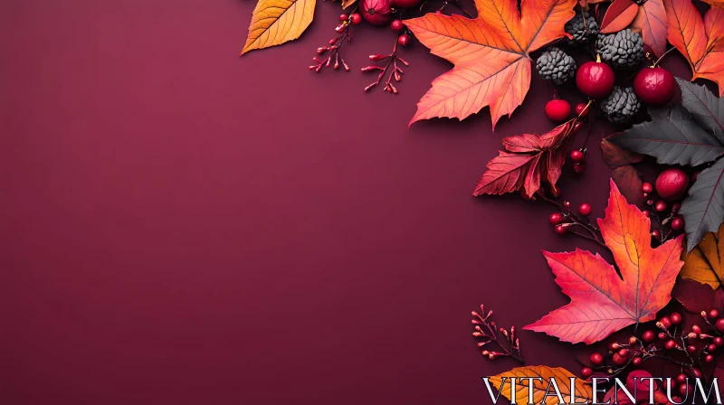 AI ART Fall Foliage and Berry Arrangement