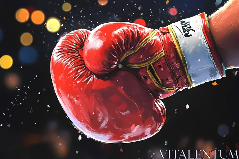 Red Boxing Glove in Action: Capturing the Essence of Strength AI Generated Image AI Image