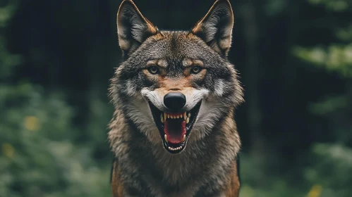 Fierce Wolf in Forest: A Wild Encounter