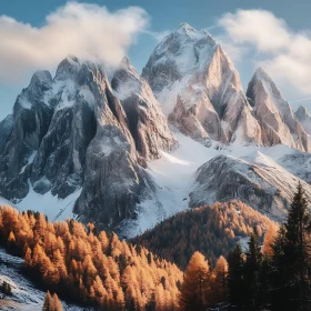 Majestic Mountains and Golden Autumn Trees