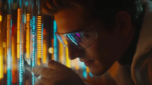 Close-up of Scientist Examining Test Tubes