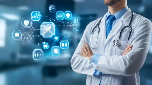 Doctor with Medical Technology Interface