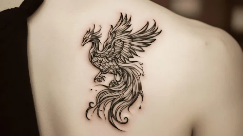 Detailed Phoenix Tattoo on Skin