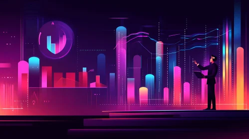 Futuristic Data Analysis with Neon Charts