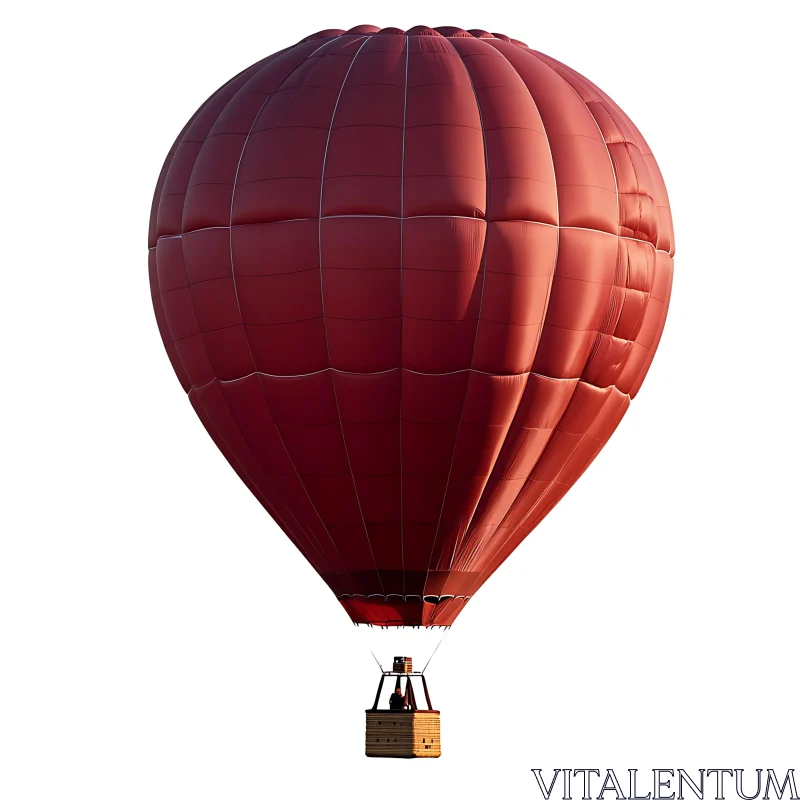 AI ART Red Hot Air Balloon Soaring