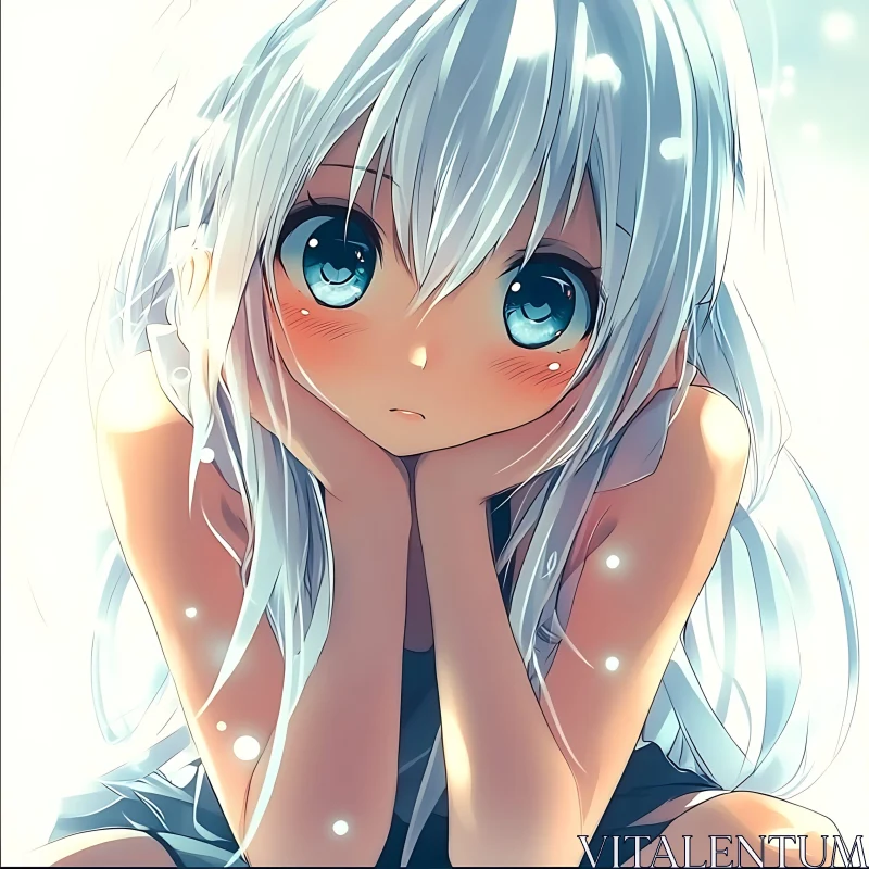 Melancholic Anime Girl AI Image