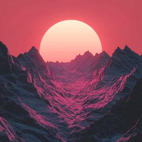 Serene Mountain Sunset Art