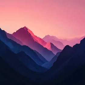Tranquil Mountain Landscape at Sunset
