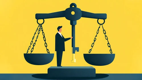 Fairness and Equality: Justice Scale Illustration