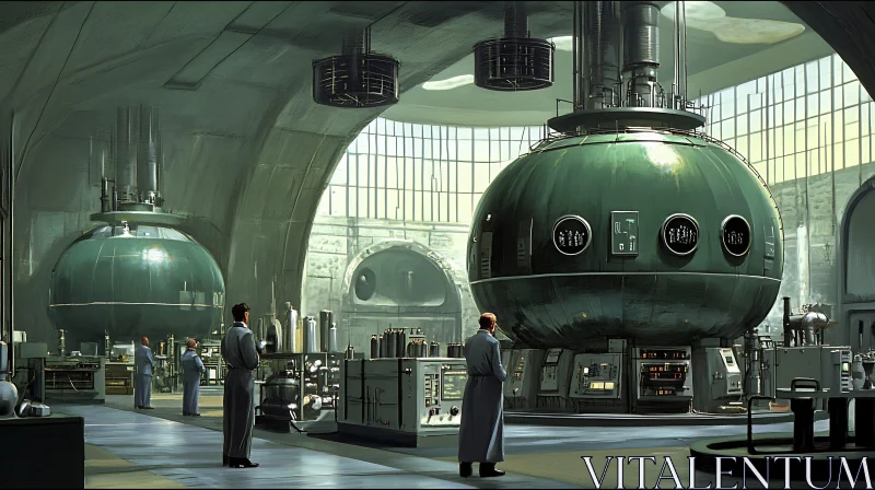 AI ART Industrial Science Machine Interior View
