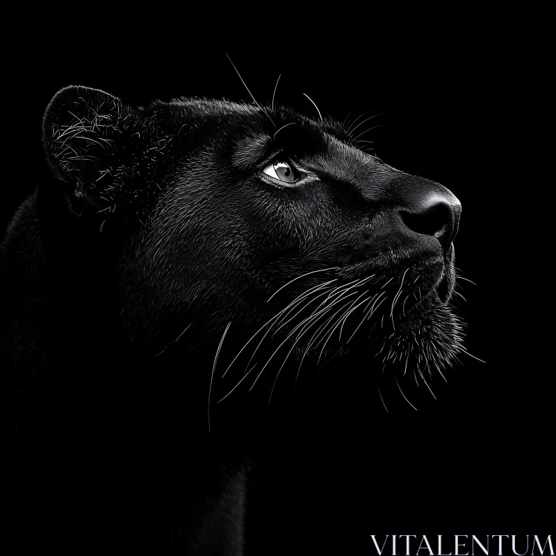 Monochromatic Panther Gaze AI Image