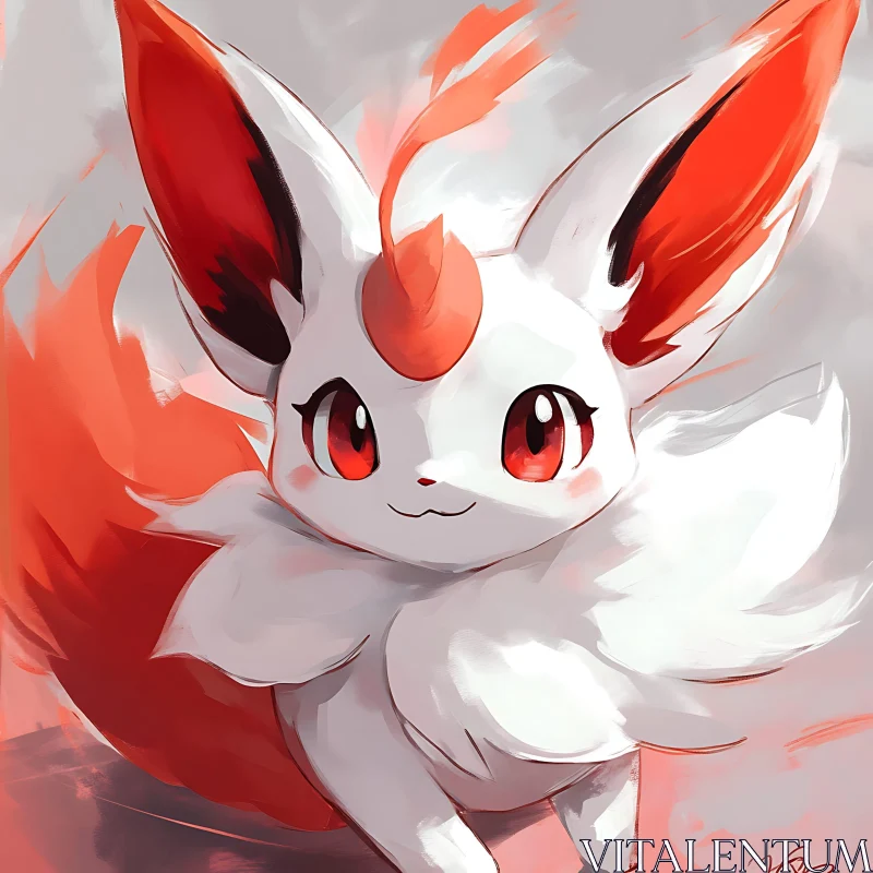 Adorable Fox-Like Anime Character Art AI Image