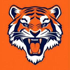 Roaring Tiger Head Vector Graphic