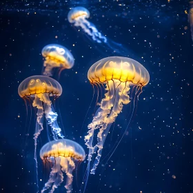 Ethereal Jellyfish Underwater