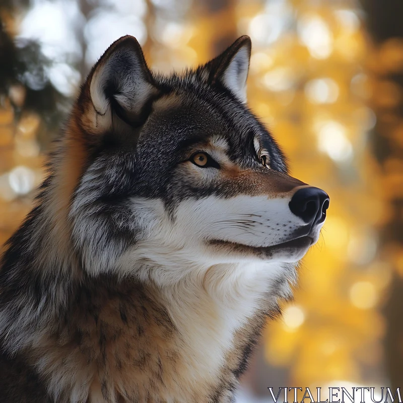 Serene Wolf in Natural Habitat AI Image