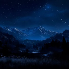 Peaceful Mountain Night Under the Stars