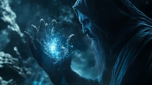 Mystical Wizard with Glowing Orb
