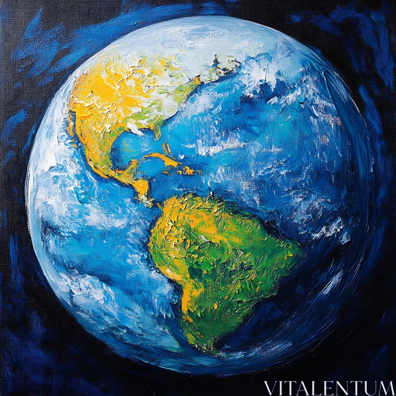 AI ART Earth Painting: Continents and Oceans
