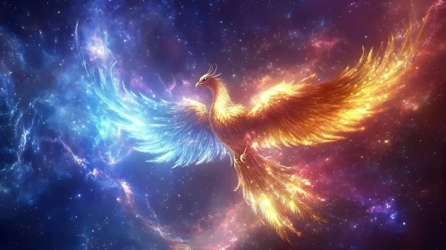 Phoenix in Starry Sky Art