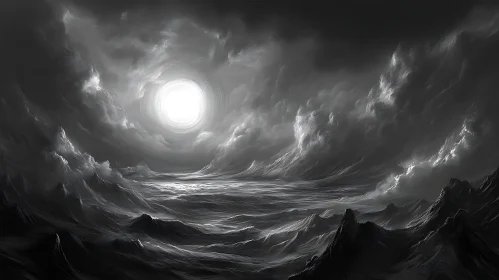 Dramatic Sea and Sky in Monochrome