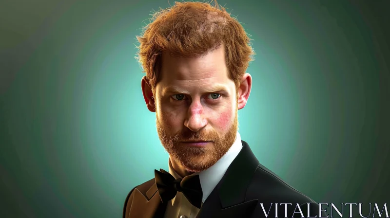 AI ART Refined Portrait of Prince Harry in Formal Wear