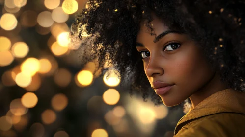 Mystical Portrait with Glowing Bokeh Behind