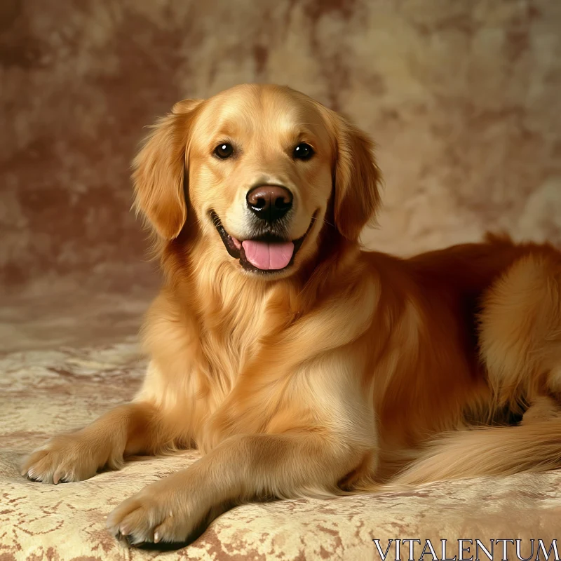 Golden Retriever Fur Texture Happy Dog AI Image