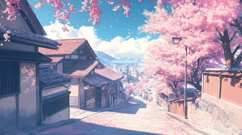 Japanese Spring Street Scene