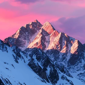 Mountain Peaks at Sunset